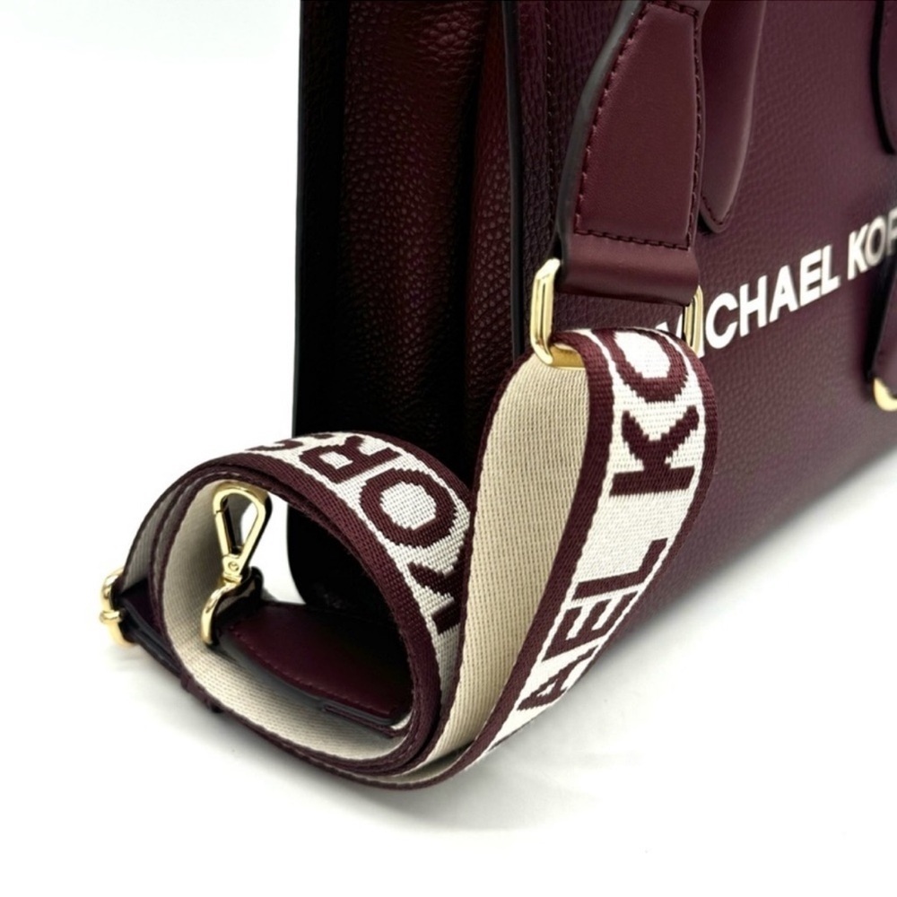 Michael Kors Mirella Small Crossbody Bag & Medium Zip Chain Wallet Ox Blood - Picture 8 of 13